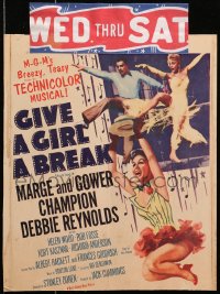 6t492 GIVE A GIRL A BREAK WC 1953 Marge & Gower Champion dancing, Debbie Reynolds, Stanley Donen!