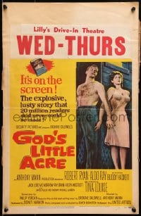 6t494 GOD'S LITTLE ACRE WC 1958 barechested Aldo Ray & half-dressed sexy Tina Louise!