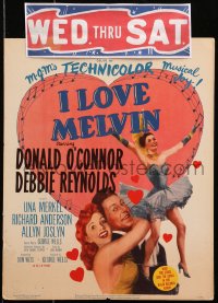 6t512 I LOVE MELVIN WC 1953 great romantic art of Donald O'Connor & Debbie Reynolds!
