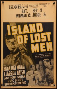 6t517 ISLAND OF LOST MEN WC 1939 Anna May Wong, young Anthony Quinn, J. Carrol Naish, rare!