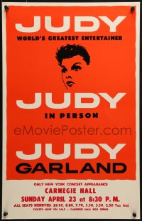 6t524 JUDY GARLAND WC 1960s the world's greatest entertainer at Carnegie Hall in New York City!