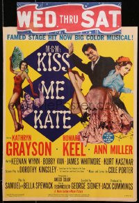 6t530 KISS ME KATE 2D WC 1953 great image of Howard Keel spanking Kathryn Grayson, sexy Ann Miller!