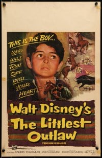 6t539 LITTLEST OUTLAW WC 1955 Walt Disney, this is the young boy who will run off with your heart!