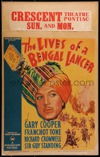 6t540 LIVES OF A BENGAL LANCER WC R1937 great full-length artwork of Gary Cooper with gun!