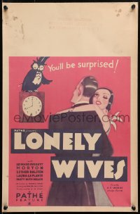 6t541 LONELY WIVES WC 1931 art of Edward Everett Horton, who seduces his lookalike's wife!