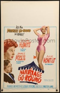 6t551 MARRIAGE-GO-ROUND WC 1960 Julie Newmar wants to borrow Susan Hayward's husband James Mason!