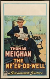 6t563 NE'ER-DO-WELL WC 1923 great artwork of Thomas Meighan on park bench!