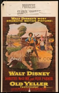 6t566 OLD YELLER WC 1957 Dorothy McGuire, Fess Parker, art of Walt Disney's most classic canine!