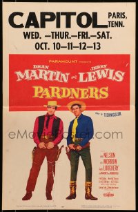 6t574 PARDNERS WC 1956 great full-length image of cowboys Jerry Lewis & Dean Martin!