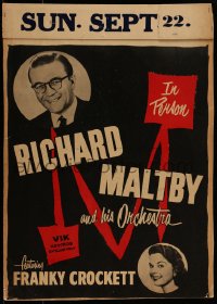 6t596 RICHARD MALTBY SR concert WC 1940s performing with his orchestra, featuring Franky Crockett!