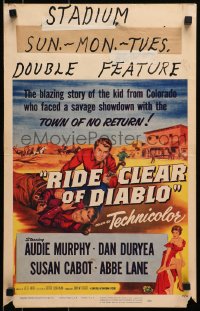 6t597 RIDE CLEAR OF DIABLO WC 1954 sheriff Audie Murphy, Dan Duryea, sexy Susan Cabot!