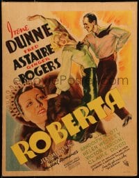 6t600 ROBERTA WC 1935 art of Irene Dunne + full-length Astaire & Rogers dancing by Irvino Boyer!