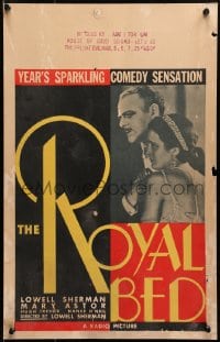 6t602 ROYAL BED WC 1931 great close up of pretty Mary Astor & Lowell Sherman, comedy sensation!