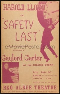 6t604 SAFETY LAST WC R1970s Harold Lloyd hanging on clock, organ by Gaylord Carter!