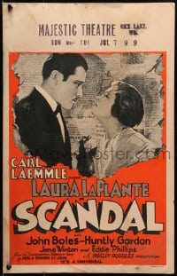 6t609 SCANDAL WC 1929 Laura LaPlante & John Boles deal with wagging tongues & lying lips!