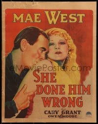 6t613 SHE DONE HIM WRONG WC 1933 romantic artwork of Owen Moore kissing Mae West's shoulder!