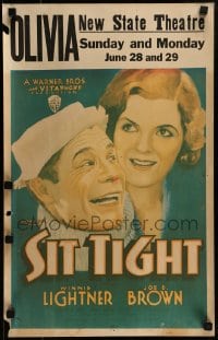 6t620 SIT TIGHT WC 1931 great artwork of big mouth Joe E. Brown & Winnie Lightner, wrestling!