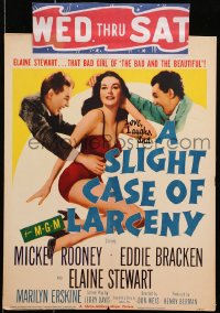 6t621 SLIGHT CASE OF LARCENY WC 1953 Mickey Rooney, Eddie Bracken & sexy bad girl Elaine Stewart!