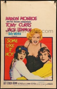 6t625 SOME LIKE IT HOT WC 1959 sexy Marilyn Monroe + Tony Curtis & Jack Lemmon in drag!