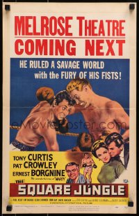 6t636 SQUARE JUNGLE WC 1956 great artwork of boxing Tony Curtis fighting in the ring!