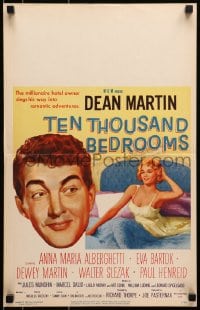 6t642 TEN THOUSAND BEDROOMS WC 1957 art of Dean Martin & sexy Anna Maria Alberghetti in bed!