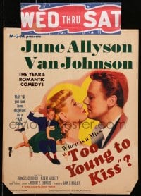 6t654 TOO YOUNG TO KISS WC 1951 Van Johnson spanking June Allyson + great romantic close up!