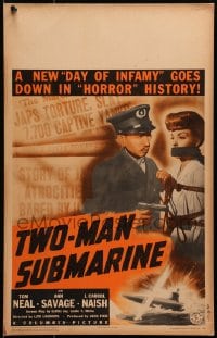 6t659 TWO-MAN SUBMARINE WC 1944 Ann Savage is bound & gagged held at gunpoint by Japanese soldier!