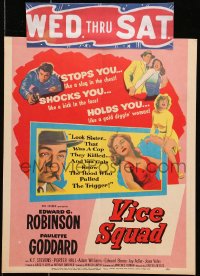 6t664 VICE SQUAD WC 1953 Edward G. Robinson, film noir that stops you like a slug in the chest!