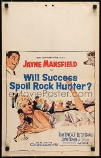 6t674 WILL SUCCESS SPOIL ROCK HUNTER WC 1957 art of sexy Jayne Mansfield wearing only a sheet!