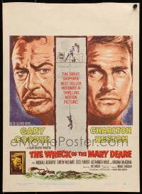 6t679 WRECK OF THE MARY DEARE WC 1959 super close artwork of Gary Cooper & Charlton Heston!