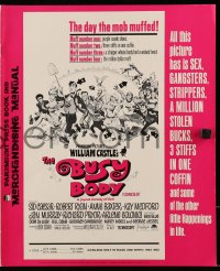 6t008 BUSY BODY pressbook 1967 William Castle, great wacky art of entire cast by Frank Frazetta!
