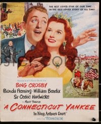 6t011 CONNECTICUT YANKEE IN KING ARTHUR'S COURT pressbook 1949 Bing Crosby, Rhonda Fleming, Twain!