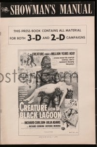 6t012 CREATURE FROM THE BLACK LAGOON pressbook 1954 for both 2-D & 3-D releases, great content!