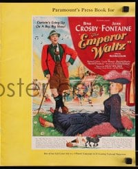 6t020 EMPEROR WALTZ pressbook 1948 great images of Bing Crosby & Joan Fontaine in Switzerland!