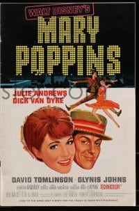 6t031 MARY POPPINS pressbook 1964 Julie Andrews & Dick Van Dyke in Disney musical classic!