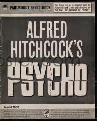 6t036 PSYCHO pressbook 1960 Alfred Hitchcock, includes rare Care & Handling of Psycho supplement!