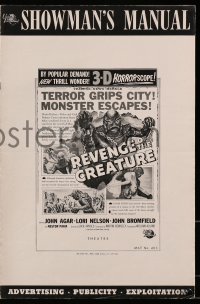 6t041 REVENGE OF THE CREATURE pressbook 1955 lots of 3-D ads & info about both releases!