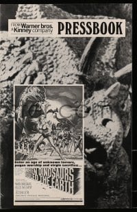6t054 WHEN DINOSAURS RULED THE EARTH pressbook 1971 an age of unknown terrors & virgin sacrifices!