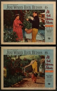 6w878 ALL THAT HEAVEN ALLOWS 2 LCs 1955 Rock Hudson & Jane Wyman, directed by Douglas Sirk!