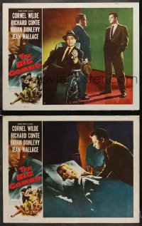 6w883 BIG COMBO 2 LCs 1955 great images of Cornel Wilde and Jean Wallace, classic film noir!