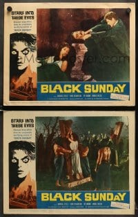 6w887 BLACK SUNDAY 2 LCs 1961 Mario Bava, Barbara Steele, undead demons from Hell!