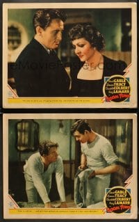 6w891 BOOM TOWN 2 LCs 1940 great images of Claudette Colbert, Clark Gable & Spencer Tracy!