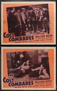 6w897 COLT COMRADES 2 LCs R1940s images of western cowboy William Boyd as Hopalong Cassidy!