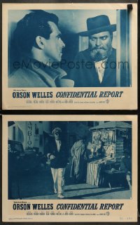 6w899 CONFIDENTIAL REPORT 2 LCs 1962 different images of Orson Welles as Mr. Arkadin!