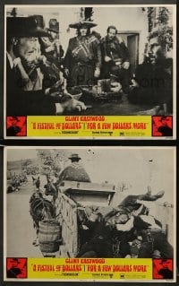 6w912 FISTFUL OF DOLLARS/FOR A FEW DOLLARS MORE 2 LCs 1969 cool images of Clint Eastwood!