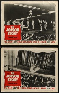 6w937 JOLSON STORY 2 LCs R1954 Larry Parks & Evelyn Keyes in bio of the world's greatest entertainer!