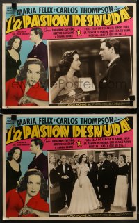 6w939 LA PASION DESNUDA 2 Spanish/US LCs 1954 Naked Passion, great images of pretty Maria Felix!