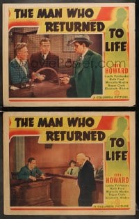 6w947 MAN WHO RETURNED TO LIFE 2 LCs 1942 Lew Landewrs directed, John Howard, Elisabeth Risdon!