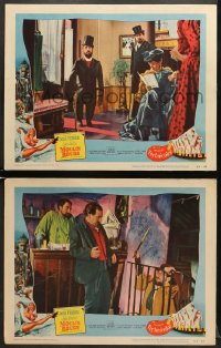 6w955 MOULIN ROUGE 2 LCs 1953 images of Jose Ferrer as Toulouse-Lautrec, directed by John Huston!