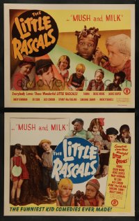 6w956 MUSH & MILK 2 LCs R1950 Little Rascals, Farina, Dickie Moore, cute images of Our Gang kids!